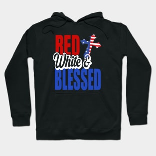 red white and blessed..4th of july gift Hoodie